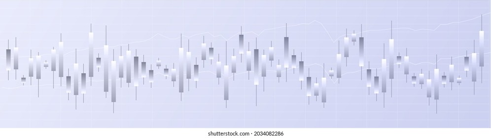 Japanese candlestick chart. Online trading. Financial market. Traders and stock brokers. Stock quotes and commodity prices. Flat vector illustration.