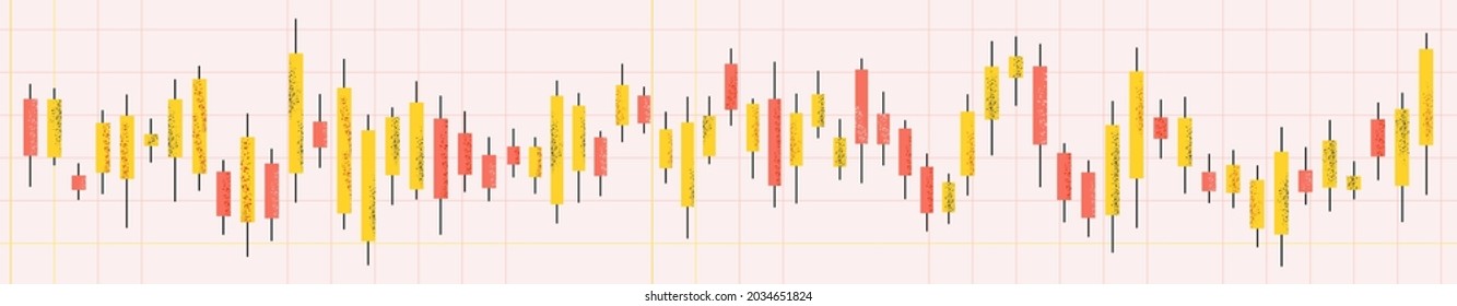 Japanische Kerzenhalter-Tabelle. Online-Handel. Finanzmarkt. Händler und Börsenmakler. Börsenkurse und Rohstoffpreise. Flache Vektorgrafik.