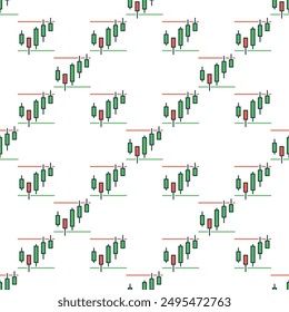 Gráfico de velas japonesas Vector Criptomoneda Concepto de análisis técnico patrón sin fisuras de colores