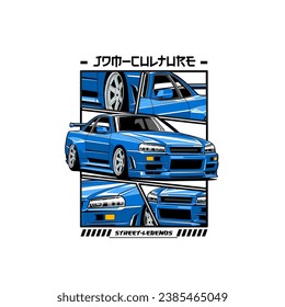 japanese car vector illustration for t-shirt