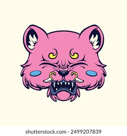 Japanese cartoon tiger vector art
