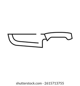 japanese carving knife line icon vector. japanese carving knife sign. isolated contour symbol black illustration