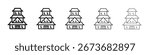Japanese castle icon vector illustration isolated