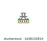 Japanese castle vector flat icon. Isolated castle building emoji illustration 