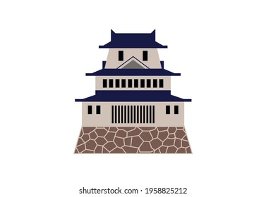 Japanese castle vector flat icon. Isolated castle building emoji illustration