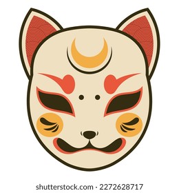 japanese cat head mask icon