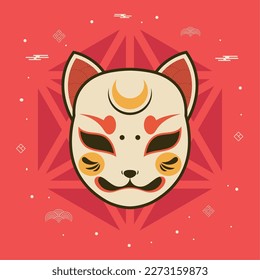 japanese cat head mask icon