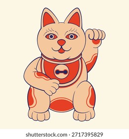 Japanese cat vector art design