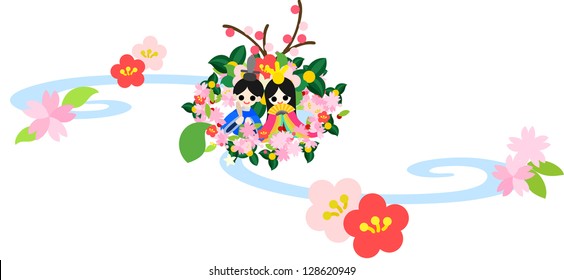 Japanese celebrate the Girls' Festival on March 3. It's the day to pray for growth and happiness for girls. People threw paper dolls into rivers and in the sea to drive away evil spirits with them.