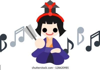 Japanese celebrate the Girls' Festival on March 3. It's the day to pray for healthy growth and happiness for young girls. This is the doll of musician singing.