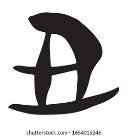 Japanese character typeface set representing animal cow.