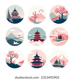 japanese charm. Image capturing the elegance and grace of sakura blossoms. sakura near traditional japanese houses