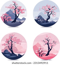 japanese charm. Image capturing the elegance and grace of sakura blossoms. sakura near traditional japanese houses