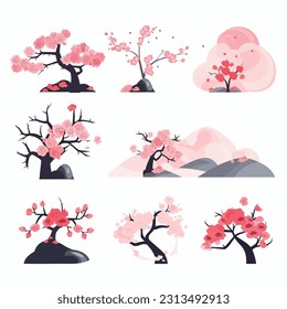 japanese charm. Image capturing the elegance and grace of sakura blossoms. sakura near traditional japanese houses