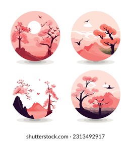 japanese charm. Image capturing the elegance and grace of sakura blossoms. sakura near traditional japanese houses