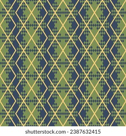 Japanese Checkered Diamond Vector Seamless Pattern
