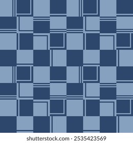 Japanese Checkered Line Vector Seamless Pattern