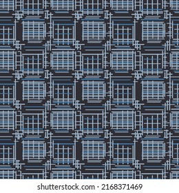Japanese Checkered Weave Vector Seamless Pattern