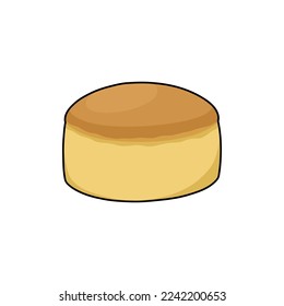 japanese cheesecake doodle icon, vector illustration