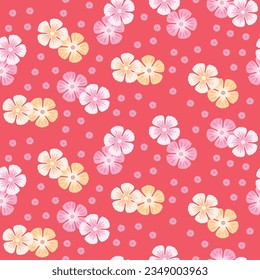 Japanese Cherry Blossom Fall Vector Seamless Pattern