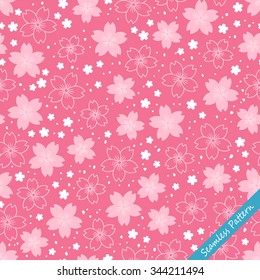 Japanese cherry blossom kimono seamless pattern. Vector illustration