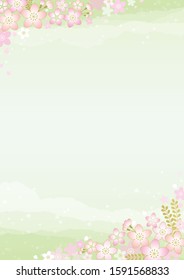 Japanese cherry blossom pattern background material