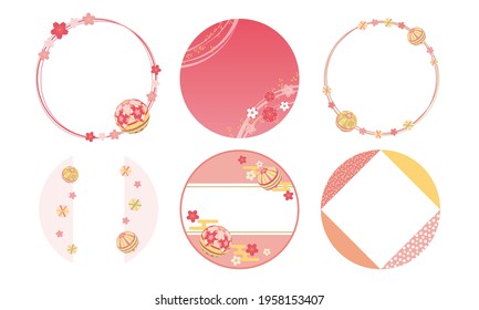 Japanese Cherry Blossom Round Mini Card Set