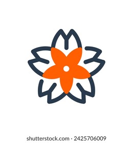 Flor de cereza japonesa en ilustración vectorial de primavera