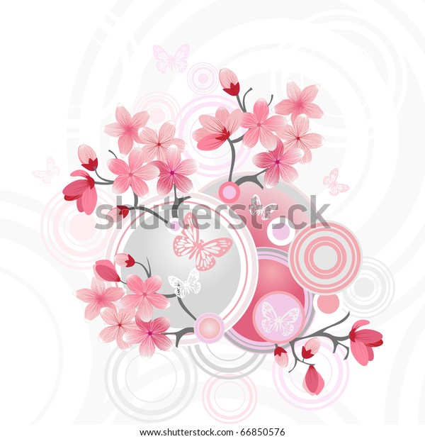 Japanese Cherry Blossom Vector Illustration Stock Vector (Royalty Free ...