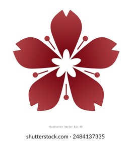 Japanese cherry blossoms flowers vector, Elements symbol of Japan, Vector illustration EPS 10