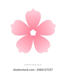Vector japonés de flores de cerezo, Elementos símbolo de Japón, Ilustración vectorial EPS 10