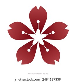 Japanese cherry blossoms flowers vector, Elements symbol of Japan, Vector illustration EPS 10