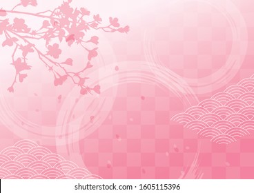 Japanese cherry blossoms pattern pink