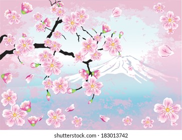 富士山 桜 のイラスト素材 画像 ベクター画像 Shutterstock
