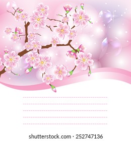 Japanese cherry - sakura pink background