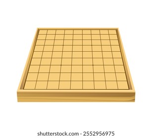 Japanese chess. Japanese wooden chess board on white background. Vector 3d illustration