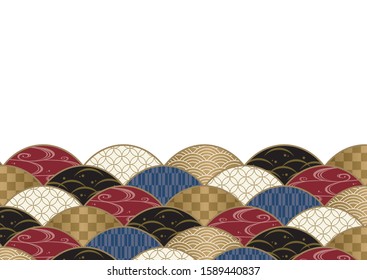 Japanese chic color wave pattern background 