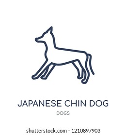 Japanese Chin dog icon. Japanese Chin dog linear symbol design from Dogs collection. Simple outline element vector illustration on white background.