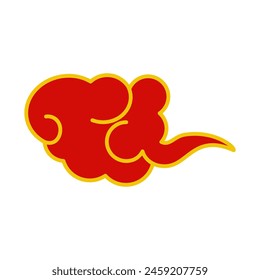 japanese chinese cloud cartoon. element ornament, china graphic, korean style japanese chinese cloud sign. isolated symbol vector illustration