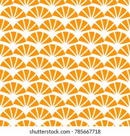 Japanese and Chinese Fans Seamless gold Pattern, Vector Illustration
