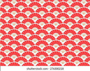 Japanese and Chinese Fans Seamless Pattern. Vector and Illustration.