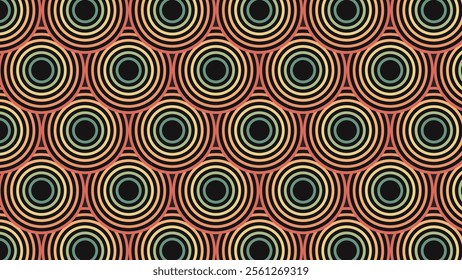 Japanese Chinese fish skin wave rainbow colors seamless pattern. Dark black background. Geometric shape and ornamental vector. Design for fabric , wallpaper, banners and cover background.