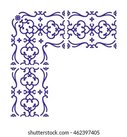 Japanese / Chinese floral pattern border, tradition ornament, vector illustration