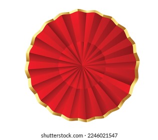 Japanese and Chinese Hand fans set .Traditional oriental red and gold hand fan collection. Chinese new year background empty display scene presentation for product