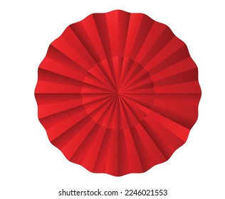 Japanese and Chinese Hand fans set .Traditional oriental red and gold hand fan collection. Chinese new year background empty display scene presentation for product