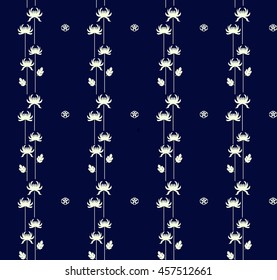 Japanese or Chinese seamless pattern with autumn chrysanthemums.