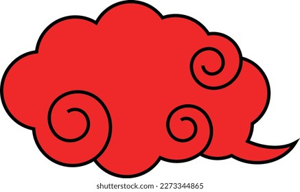Japanese or Chinese style swirl cloud (red)