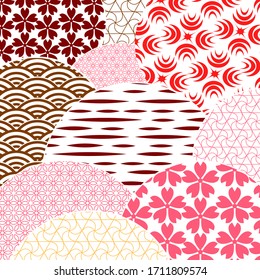 Japanese and chinese vector pattern. Asian background. Retro style. Abstract template for your design .Vector illustration.