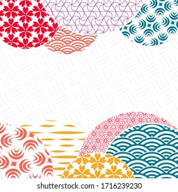 Japanese and chinese vector pattern. Asian background. Retro style. Abstract template for your design .Vector illustration.
