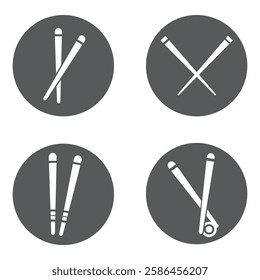 Japanese chopsticks icons set. Simple set of japanese chopsticks vector icons for web design on white background
